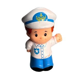 Fisher Price Little People Eddie Boat Captain Sea Water White Uniform Figure